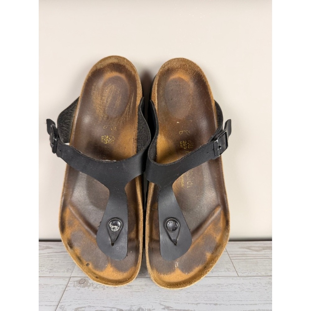 Birkenstock Gizeh Black Leather Thong Sandals Women's Size 40 EU 9 US - Picture 8 of 12